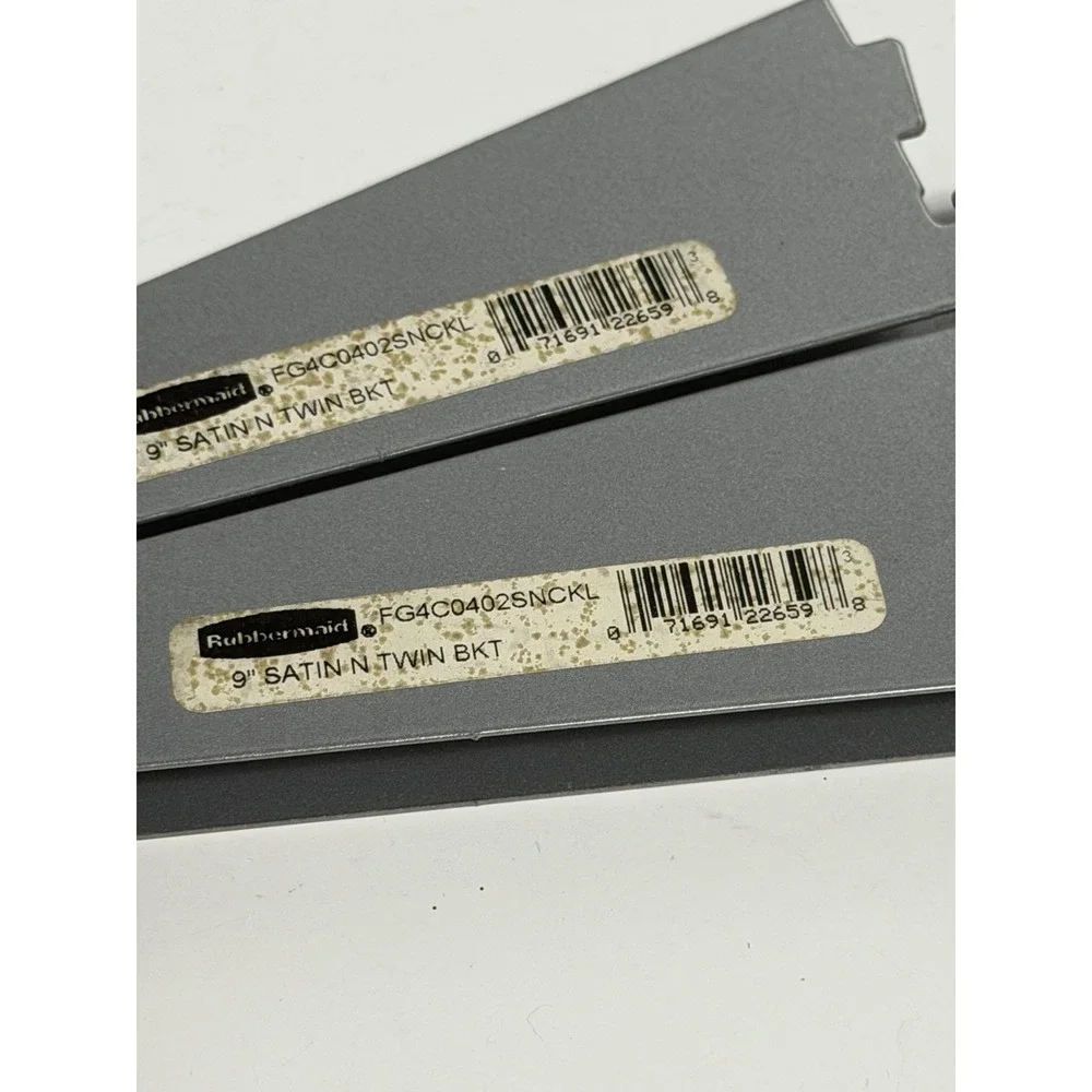 2 Rubbermaid 9 in. Satin Nickel Twin Track Bracket for Wood Shelving K-1